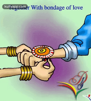 Cartoon Man Putting Bracelet On Woman's Hand GIF