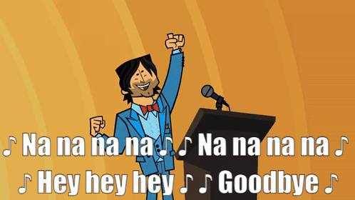 Cartoon Man Raising Fist at Podium