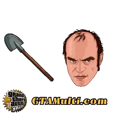 Cartoon Man's Head and Shovel