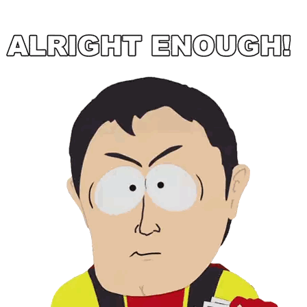Cartoon Man Saying Alright Enough