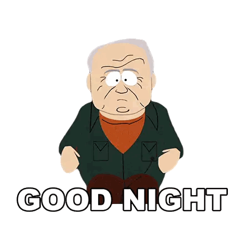 Cartoon Man Saying Good Night