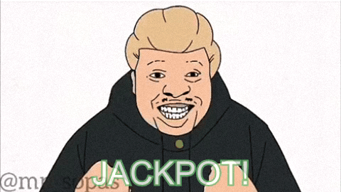 Cartoon Man Saying Jackpot GIF