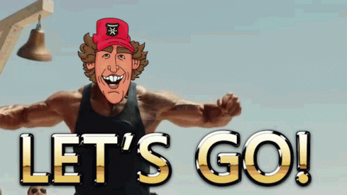 Cartoon Man Saying Let's Go