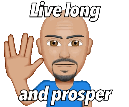 Cartoon Man Saying Live Long and Prosper