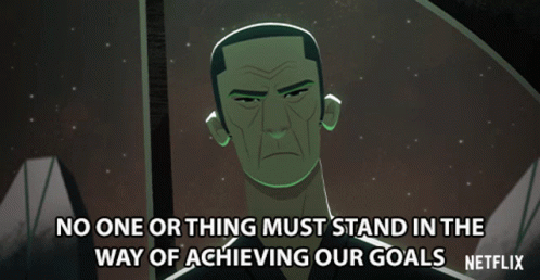 Cartoon Man Saying No One Must Block Goals