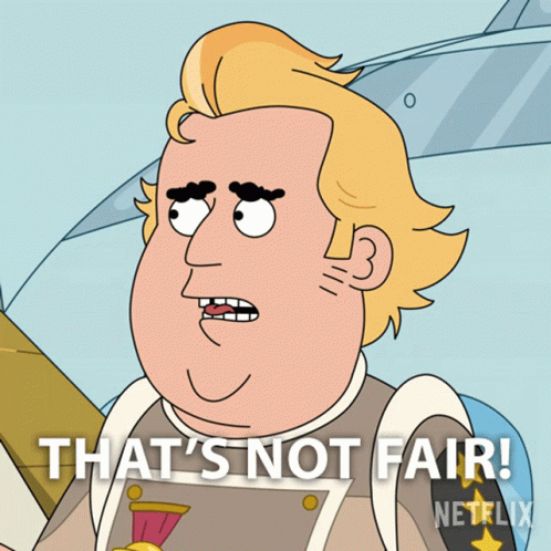 Cartoon Man Saying Not Fair GIF