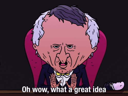 Cartoon Man Saying Oh Wow What a Great Idea