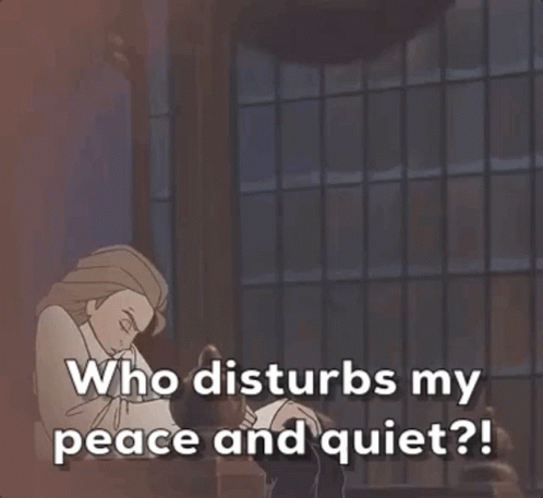 Cartoon Man Saying Who Disturbs My Peace And Quiet GIF