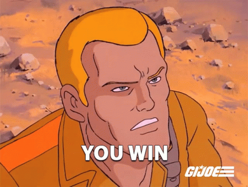 Cartoon Man Saying You Win