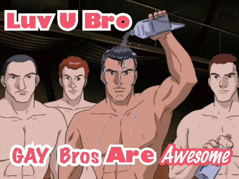Cartoon Man Showering With Gay Bros Are Awesome