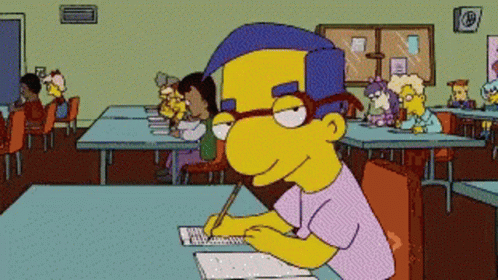 Cartoon Man Sitting At Table GIF