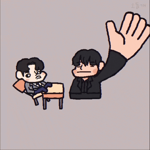 Cartoon Man Sitting in Chair With Hand Reaching Out