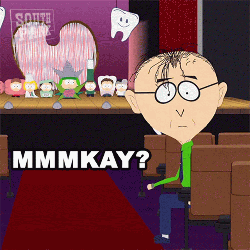 Cartoon Man Sitting In Front Of South Park Characters GIF