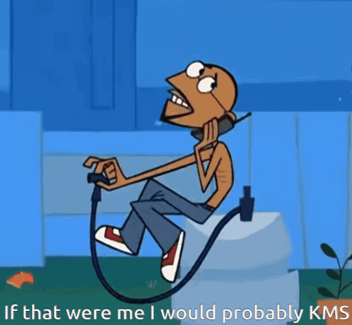 Cartoon Man Sitting on Toilet
