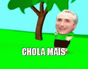 Cartoon Man Standing Next To Tree Saying Chola Mais GIF