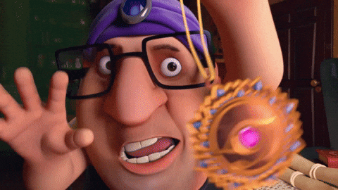 Cartoon Man Swinging A Pendulum GIF