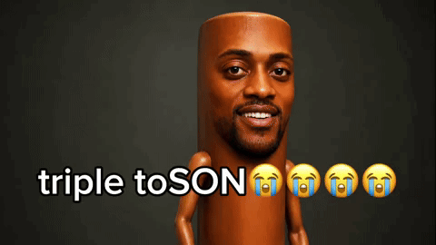 Cartoon Man Triple Toson GIF