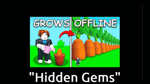 Cartoon Man Watering Carrots Grows Offline Hidden Gems GIF