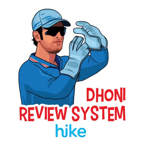 Cartoon Man Wearing Gloves Dhoni Review System