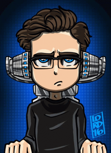 Cartoon Man Wearing Headphones 16