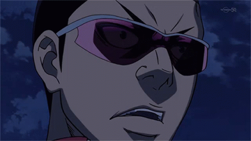 Cartoon Man Wearing Sunglasses and Tokyo Screen