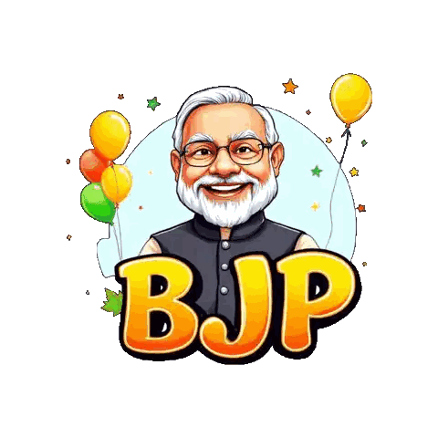 Cartoon Man With Beard and BJP