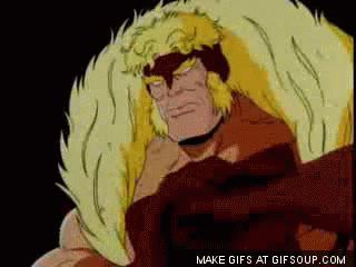 Cartoon Man With Beard And Furry Mane GIF