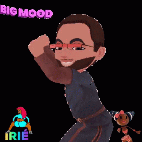 Cartoon Man With Beard and Glasses and Big Mood