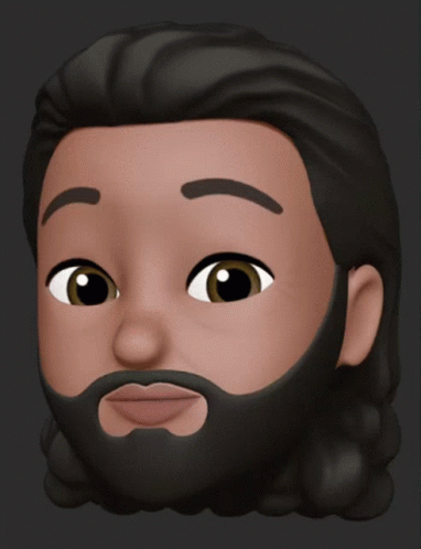 Cartoon Man with Beard and Long Hair