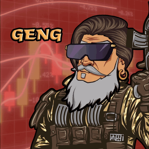Cartoon Man With Beard and Word Geng