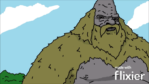 Cartoon Man With Beard Made With Flixier GIF