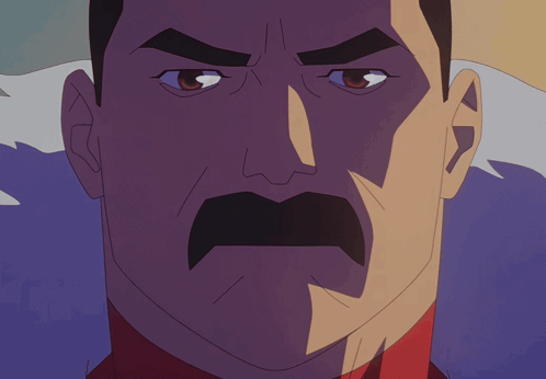 Cartoon Man With Big Mustache