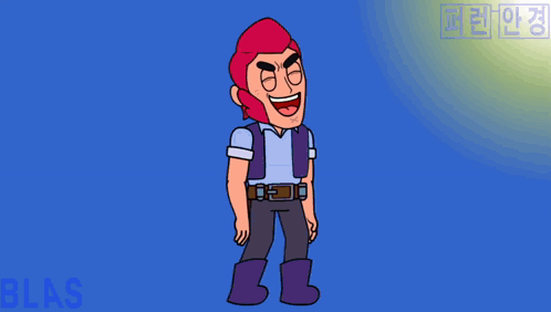 Cartoon Man with Blas Word