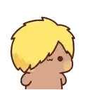 Cartoon Man with Blonde Hair and Chinese Writing