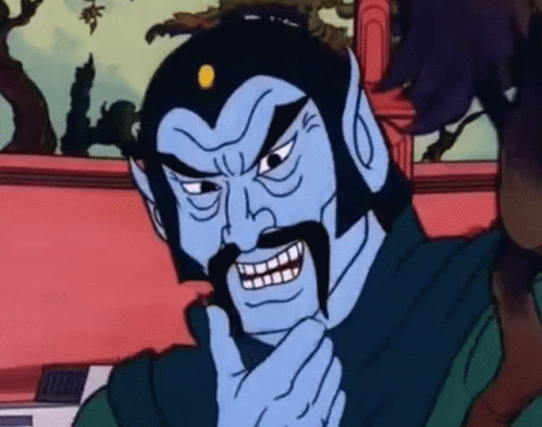 Cartoon Man With Blue Face And Mustache GIF