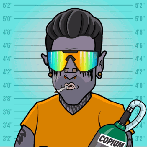 Cartoon Man With Bottle Of Copium GIF