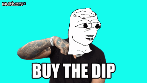 Cartoon Man With Buy the Dip