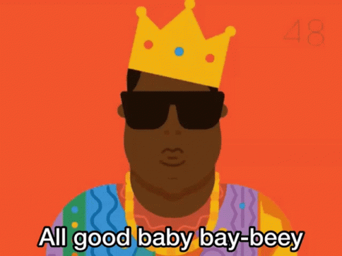 Cartoon Man With Crown and Sunglasses All Good Baby Bay-Beey
