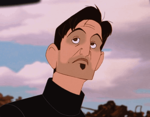 Cartoon Man With Eyes Closed and Beard