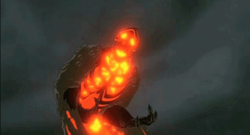 Cartoon Man With Fireball Coming Out of Body