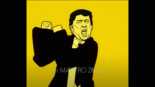 Cartoon Man With Fist in Air By Maestro Zikos