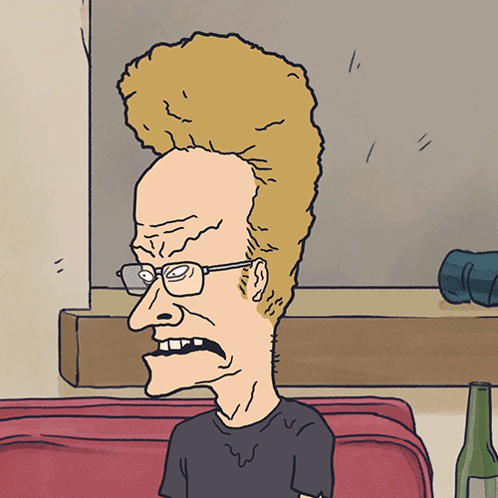 Cartoon Man With Glasses And Big Mohawk GIF