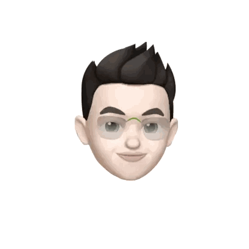 Cartoon Man with Glasses and Black Hair