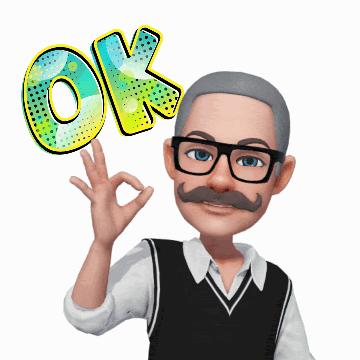 Cartoon Man With Glasses And Mustache OK Sign GIF