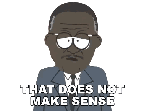 Cartoon Man with Glasses and Nonsensical Caption