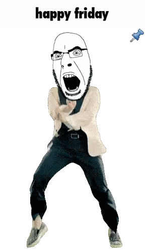 Cartoon Man With Glasses Happy Friday