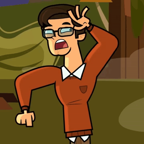 Cartoon Man With Glasses Making Funny Face