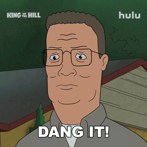 Cartoon Man With Glasses Saying Dang It GIF