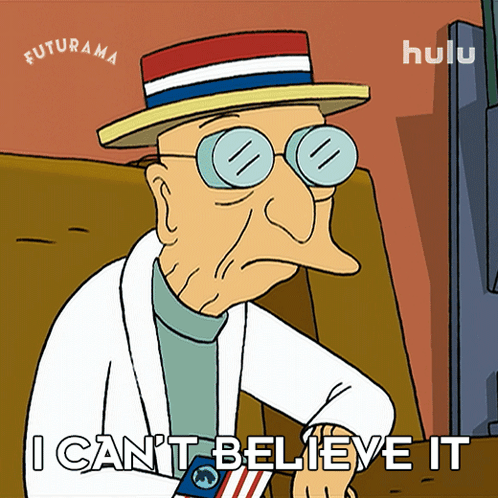 Cartoon Man With Hat and Glasses Says I Cant Believe It