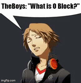 Cartoon Man with Headphones and The Boys Speech Bubble